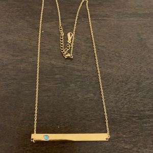Dainty Bar Necklace with Stone